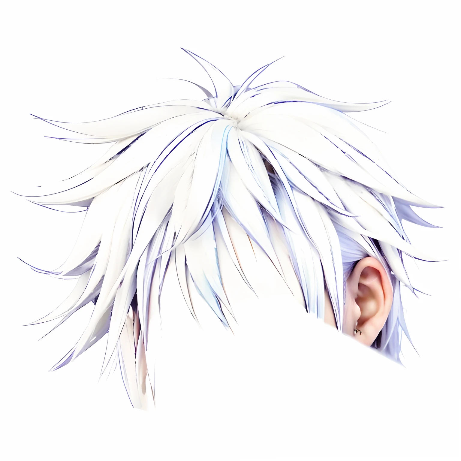 Realistic white hair