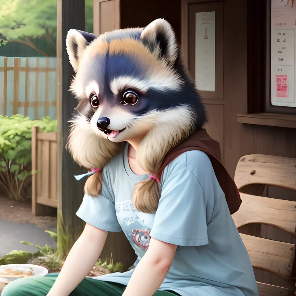 Light Blue Tanuki Girl
