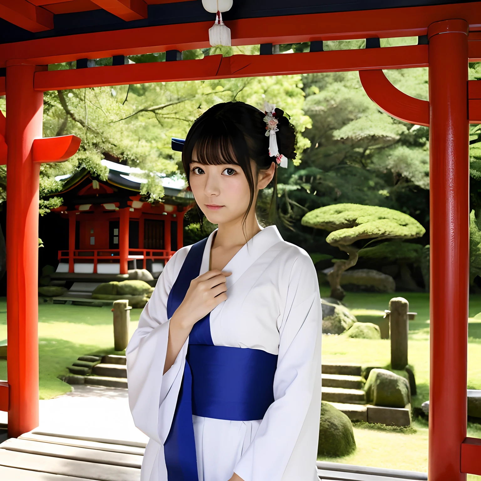 Japanese shrine maiden、full bodyesbian