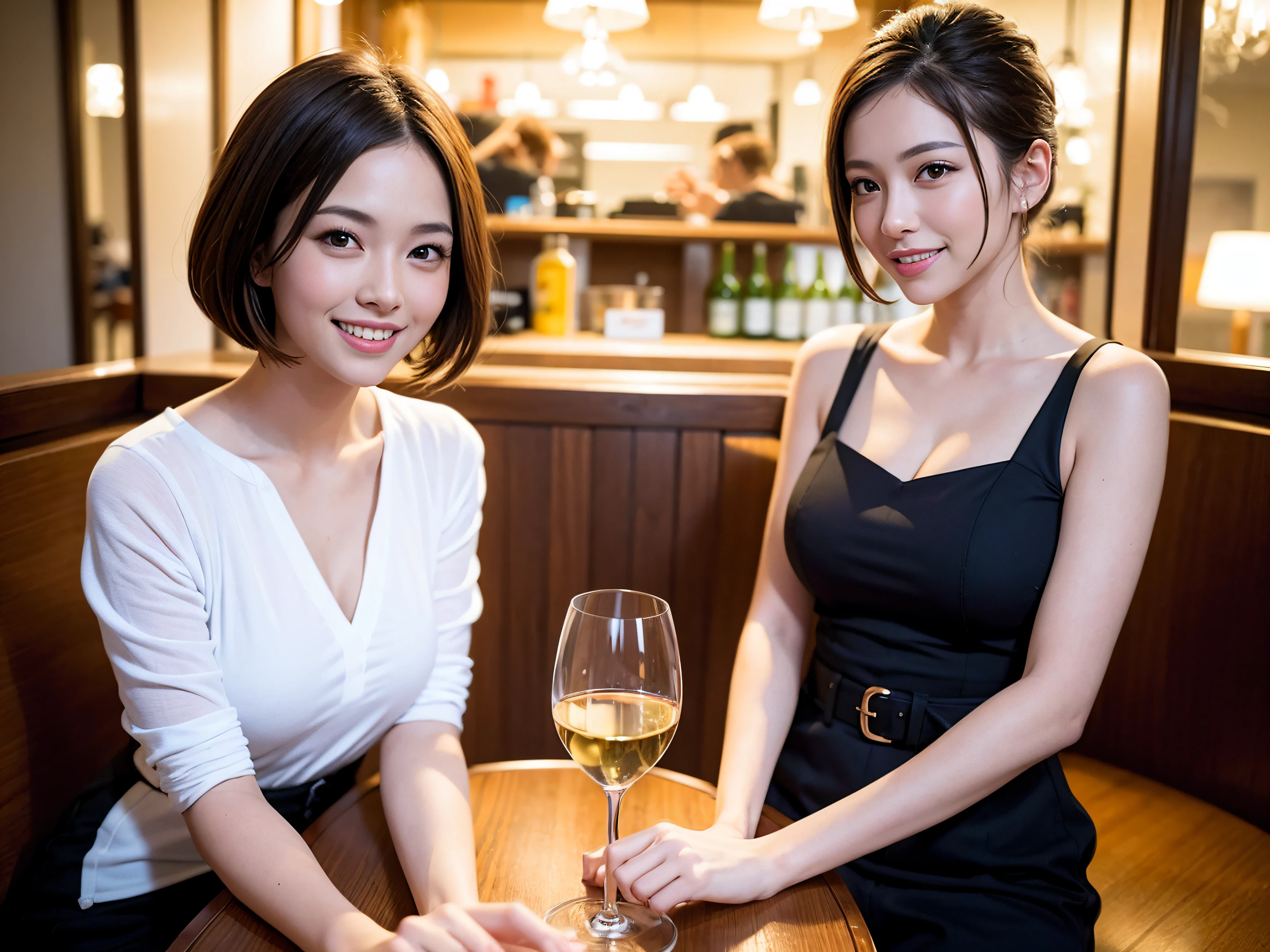(64k included, nffsw, top quality, table top: 1.2), (realistic, realistic: 1.37), pretty woman 1, (slimフェイス), (slimボティ), (brown hair), (shortcut), Colombian、Brazilian、Japanese、Italian、Dutch、American、French、cheeks blush a little, (40 years old), 38 years old, alone, 窓の外には美しく緻密なnight景が広がります........, restaurant, wine glassに座って, nightに, in a prominent place (from the waist up) nova frog style, actress, model, waist up, White wine, slim, wine glass, とてもきれいなnight景, 真ん中に置かれたwine glass, smile, (smile: 1.15), beautiful and fine eyes, Upper body, bust japan up, night, short, short, actress, model, waist up, White wine, slim, wine glass, とてもきれいなnight景, 真ん中に置かれたwine glass, smile,