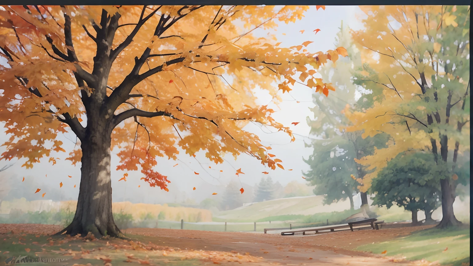 Maple leaves,WaterColor style