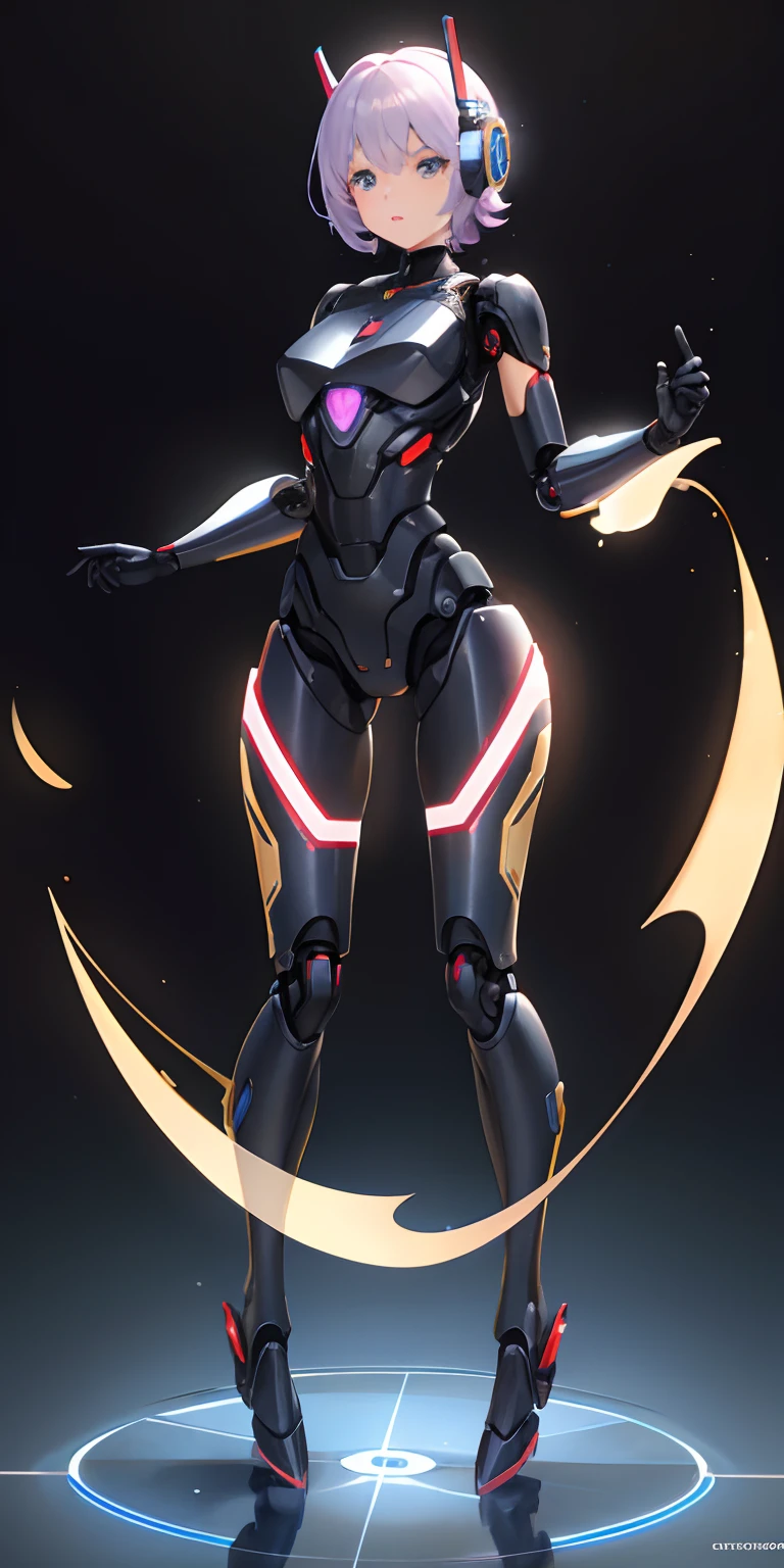 Female Robocop、beautiful proportion、A harmonious fusion of man and machine、Full-body shining metal parts body