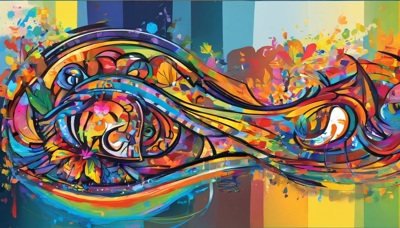 Imaginez un graffiti de qualité exceptionnelle, représentant sur le côté droit un tigre de profil degoulinant de peinture arc en ciel, sur le côté gauche des tags modernes sur le thème de la bière dissimulant les inscription "Rom2" dégoulinant de peinture arc en ciel