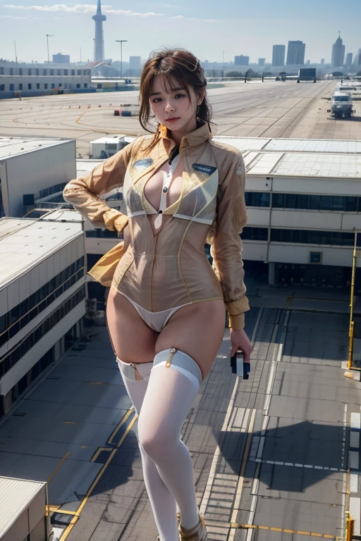 ((top-quality、in 8K、masterpiece:1.3、Raw photo))、Super high quality photos, ((Airfield runway)), ((Aerial Photography)), Japan Top Idol Women With Perfect Beauty, Perfect beauty, ((slim figure))、((der riese))、((Wear a white see-through shirt)), ((not wearing bra)), (( are protruding)), Airports for international flights、 (Photorealistic: 1.4), (Ultra-high detail), (hyper realisitic: 1.4), (Realistic: 1.3), (Smooth lighting: 1.05), 1girl in, Solo, (Japanese actressl), 20yr old, Full body, ((camel's toe)), ((der riese)), Size difference, cinematlic lighting, ((slim thigh)), ((Perfect beauty)), ((The most beautiful face)), ((Transcendent beauty)),、((Airfield runway)), ((slim figure)), ((Small Business Aircraft)), Small Cars, ((Small people々is running away)),((Aerial Photography)), Real rain, wetting hair, (( are protruding)), ((camel's toe)),