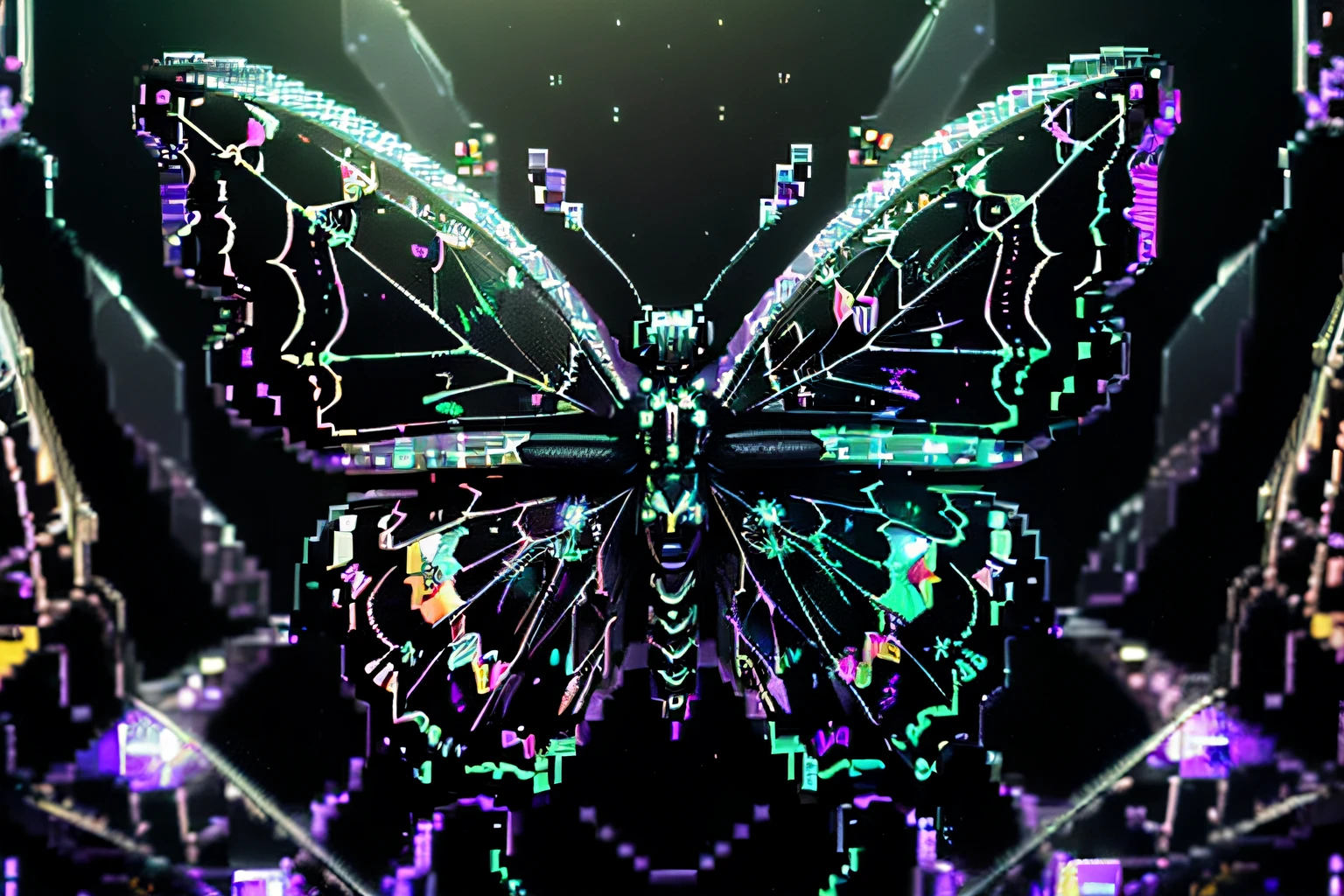 ((chaotic butterfly of fused steampunk and starlight:1.3)), (((insane glass coating:1.3))), (((beautiful pixel glow:1.3))), intricate insane detail glow, (gliding pose:1.2), (((cinematic:1.1))), (((stunning digital black paint glow paint:1.3))), paradox of fantasy and dark fantasy, explosion of diverse energies, (insane delicate and beautiful stroke:1.1), (intricate details:1.1), rich colors, true masterpiece, (clarity:1.1), (digital matte painting:1.3), chalk art on black light paint coloring,