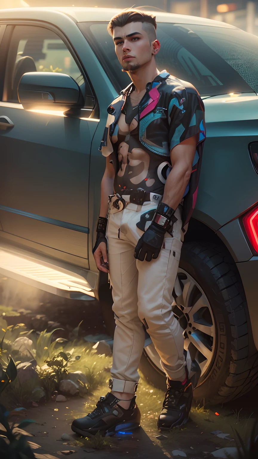Change background. Cyberpunk handsome boy. Realistic face.  8k. Ultra realistic.