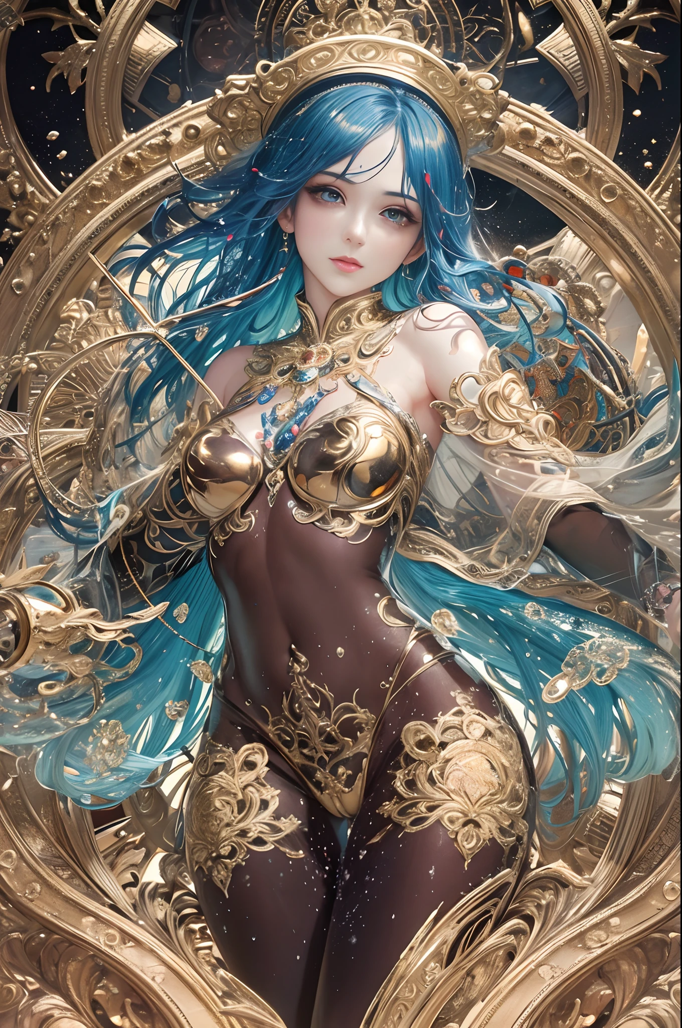 1 girl,Screaming,Propaganda posters,Full body,strong breeze,Heavy smoke,(Liquid Paint Rainbow Hair:1.1) It is made of paint and、gravity-defying,Thick flow,(Paint Splatter:1.3),Liquid state,stunningly beautiful, masutepiece, Detailed background,Ultra high quality model, Ethereal background,Abstract beauty, Explosivevolumetric, Oil Painting,heavy strokes,Romantic lighting,sub-surface Scattering,Glow,8K,High resolution, Dreamy,Ray tracing,nffsw,god rays,Faith by Tom Bagshaw Art Station, goddess of the moon, Full-length figure, Contemptuous gaze, Detailed face, 1.4), Gold decoration, Plain black background, Close up portrait of beautiful caucasian girl, Dynamic mobile objects, Digital Art, Splash, Full body, Sakimi-chan Art, Oriental mandala tattoo, Fractal background, Silver, Gold and Bronze Spirits, Floating Antique Clock, Antique Clamp, Splash, Pose Seductive, Visible pubic hair , Visible small breasts, Full body, Beautiful European Caucasian Girl, Sexy female beauty, bared chest, Open neckline, Clothing transparent fabric, Standing, Realistic, Highest detail, Holy and holy, Golden Eyes, Heavenly Palace, Countless palaces, Clouds, Golden light, Golden lotus, (Heaven and earth wind bath), pubic hair view, Splash, Full body, Sakimi-chan Art, slight smile, Pose Seductive, Visible pubic hair, Full body, Transparent clothes, Saint-Monge in Jean-Baptiti style, shiny, Beautiful Girl, Glittering, Cute adorable filigree, Edge lighting, A light, Surreal, Fantasy, Digital Art, wlop, artgerm and james jean, Floating Antique Clock, Antique Clamp, Floating Antique Clock, Tom Bagshaw ArtStation Face, perfect masterpiece, Highest Quality, erfect artwork, 8K, Upper Body Lens, frontal portrait, Delicate face, gaze at the audience, Beautiful Girl, Magic Transparent Eyes, Platinum Hair and 3D Fractals, colorful illustration, Anime cartoon style, The face of Tom Bagshaw Art Station, Dreamy glow, Golden, Goddess
