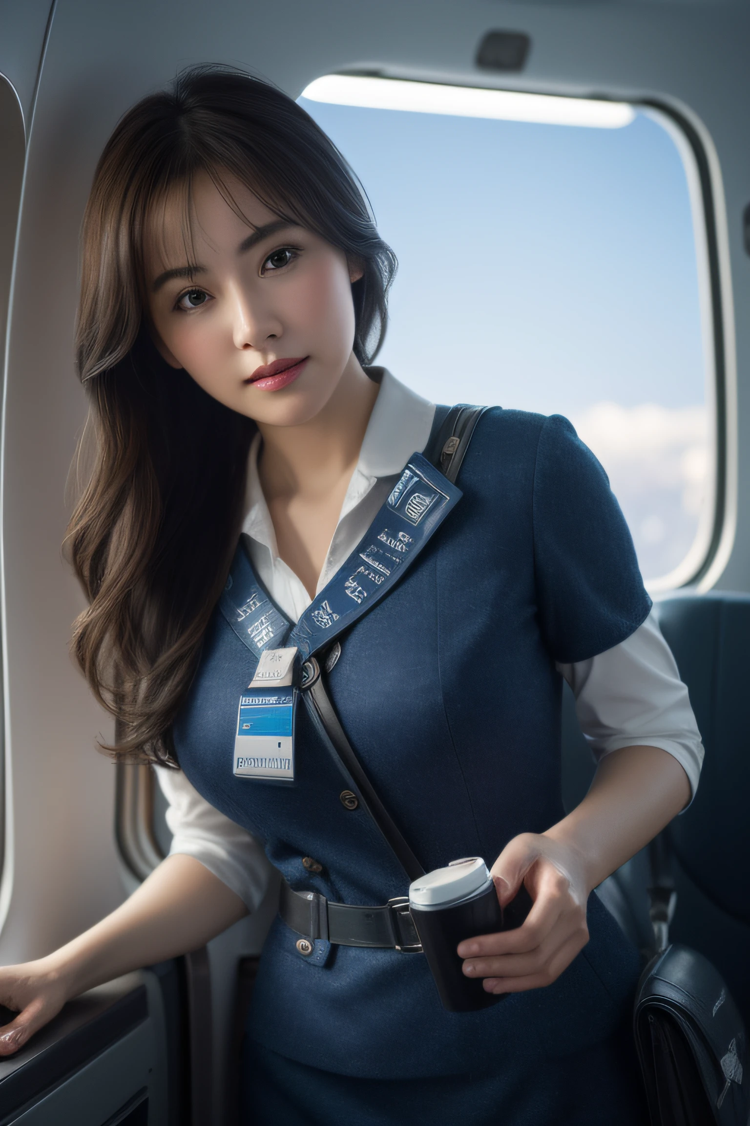 Ultra Detail, High resolution, ultra-detailliert, Best Quality, amazing, of the highest quality,Unified 8K wallpapers, Cinematic lighting, Stewardess