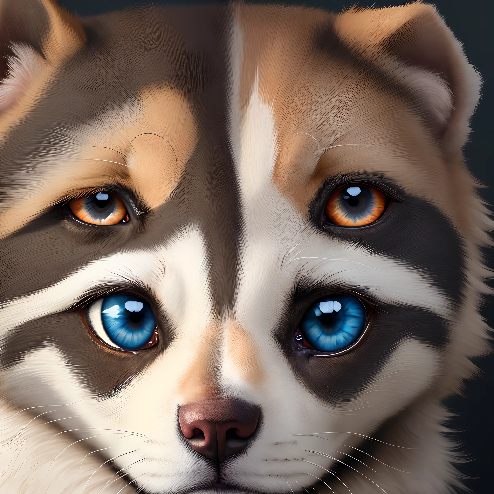 Eyelids of a dog's eyes