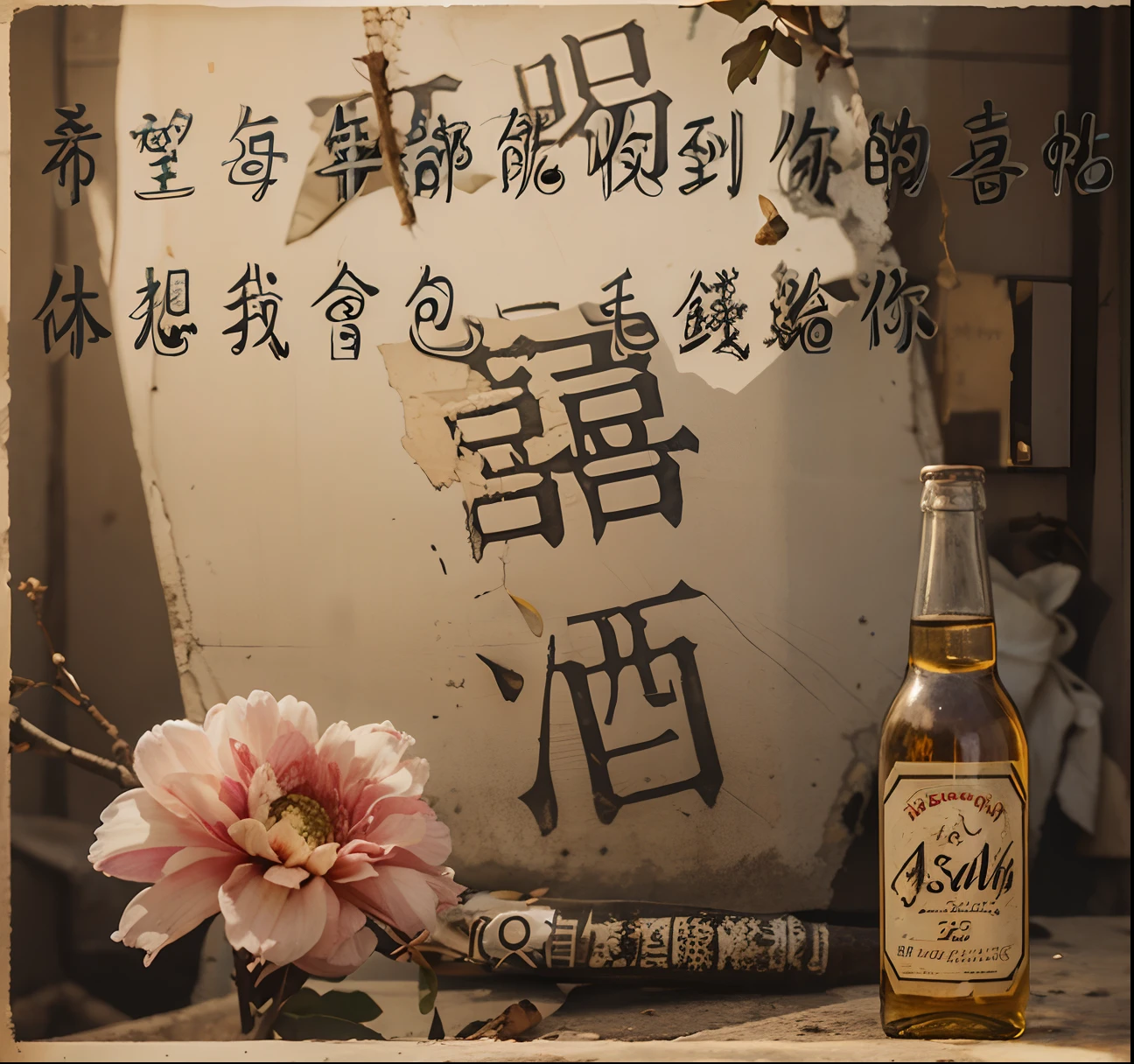 Flowers wither on the bottle