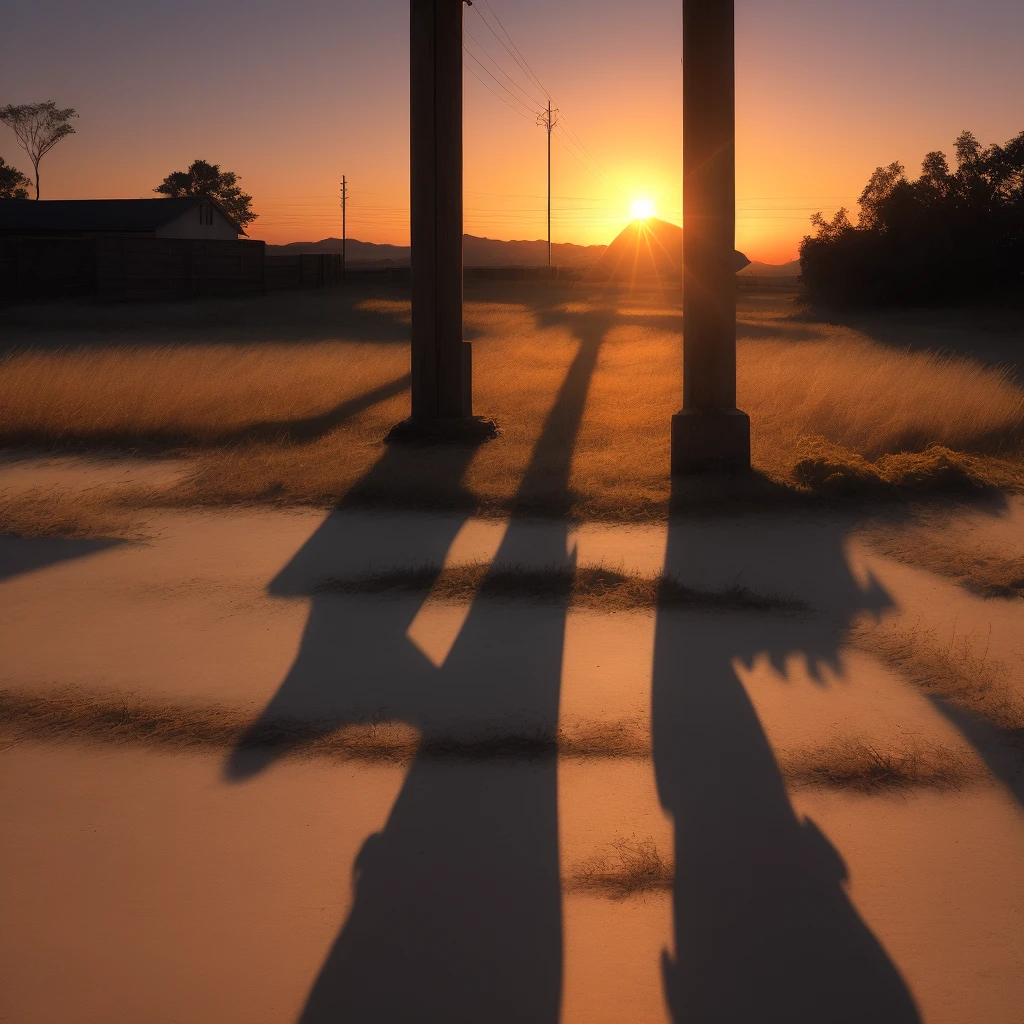 Back Shadow，the setting sun