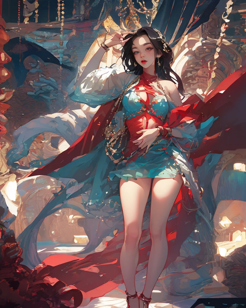 Masterpiece, The best quality, Sexy vampire girl, seductiv, Sexy pose, legs are open, hand between legs.