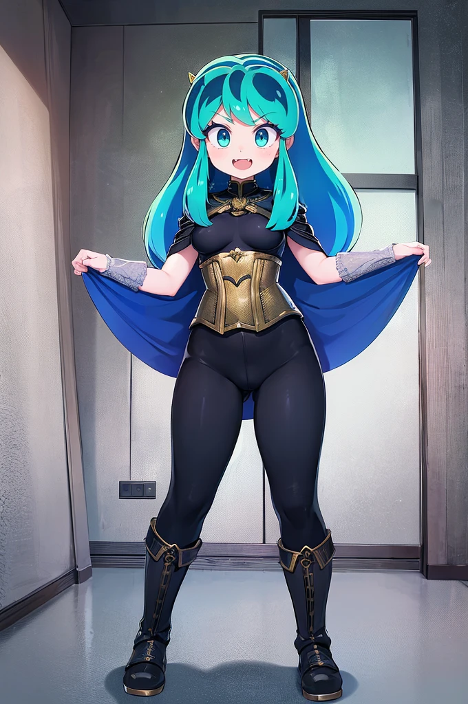 masterpiece, best quality,, corset, breastplate,lum, , urusei yatsura, cloak, pants, pullover kimono,martial pov,, pantyhose, sharpteeth, standing,smile, matial art,, full body, boots , pant, medium breast, pants, pullover,martial pov,god rays, ray tracing, sparkle, cinematic lighting, UHD, retina, masterpiece, ccurate, anatomically correct, textured skin, super detail, high details, high quality, award winning, best quality, highres, 1080P, HD, 4K, thunder aura, light aura, sharpteeth,, super powers