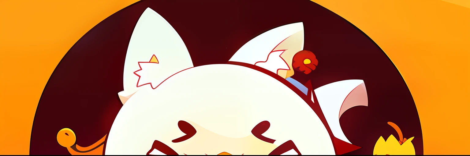 A cartoon of a cat with horns and a demon head, Cute cartoon character, telegraph stickers, character art of maple story, 🐿🍸🍋, cute single animal, cute character, Cartoon Cute, stylised fox - like appearance, an animated character, a dingo mascot, resin, a moogle in the legend of korra, merged character