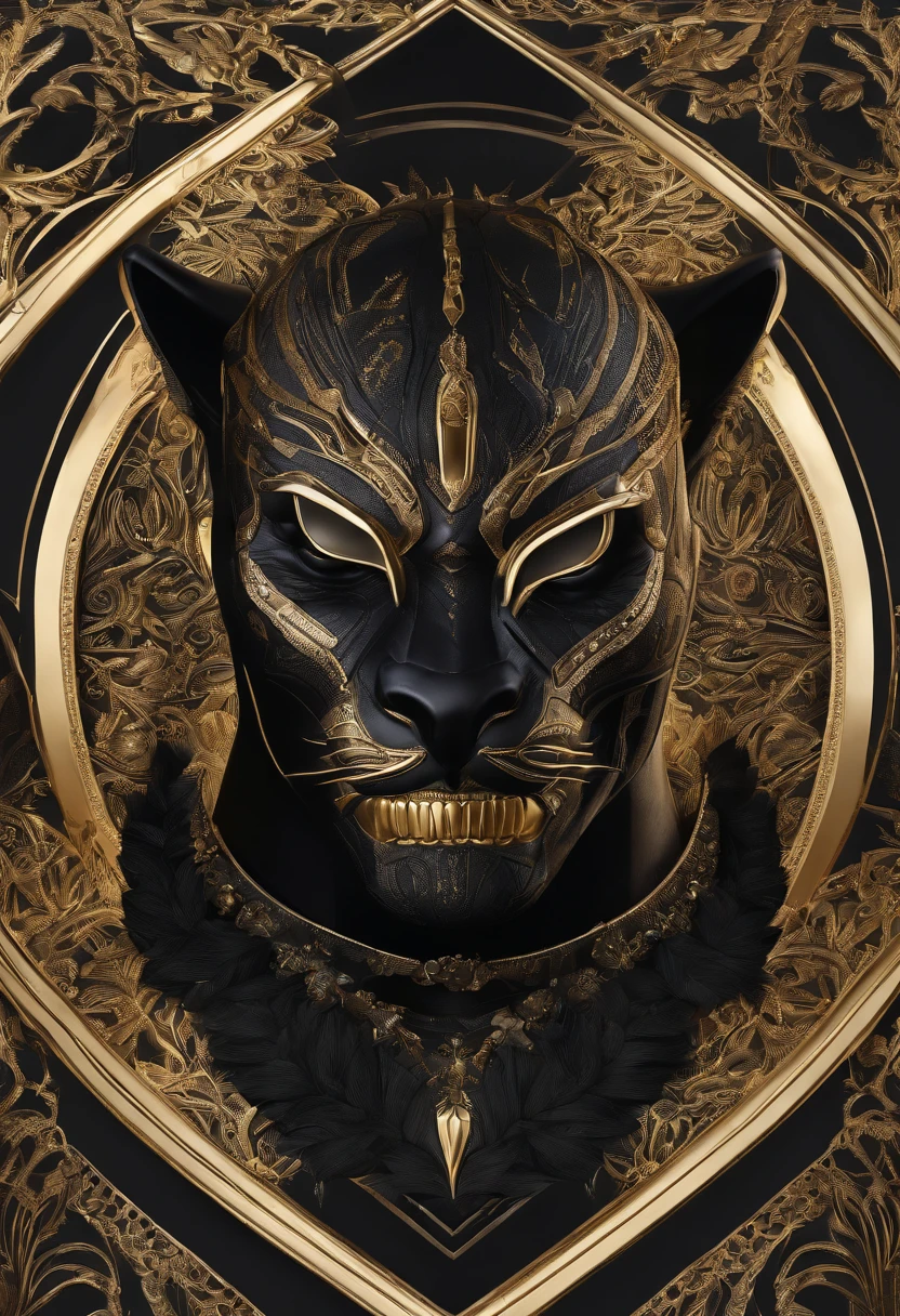 Black panther, fleur, skull