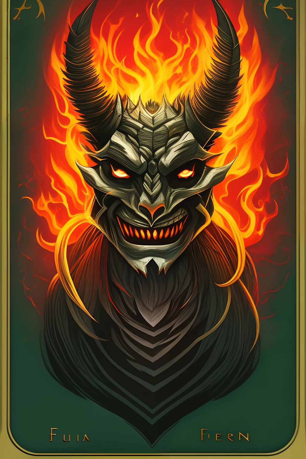 demon, feu, Burnt