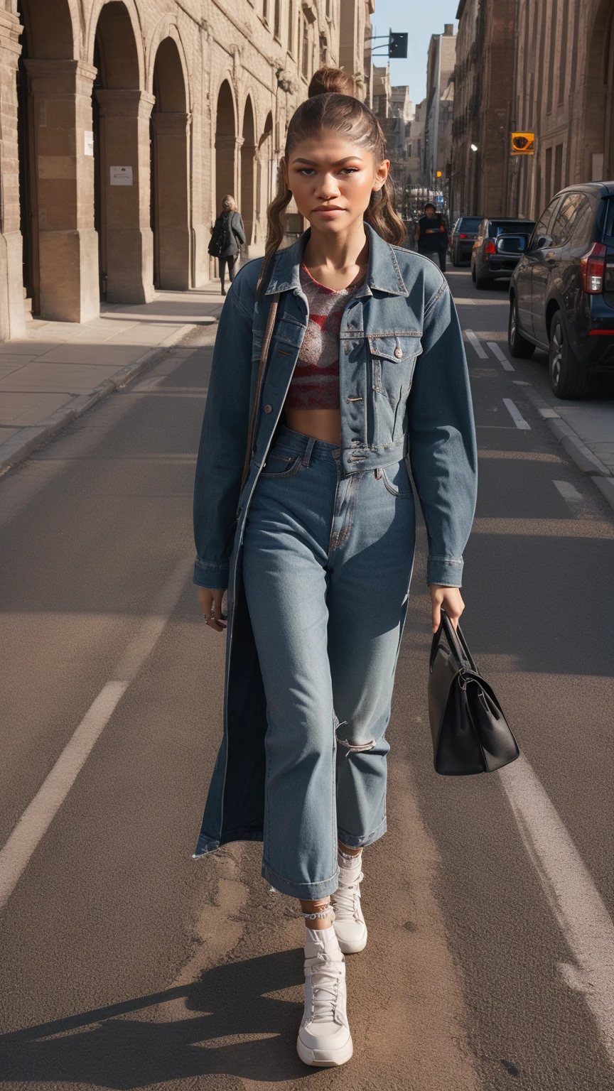 zendaya, road, girl, scene of being spoken to, troubled, big