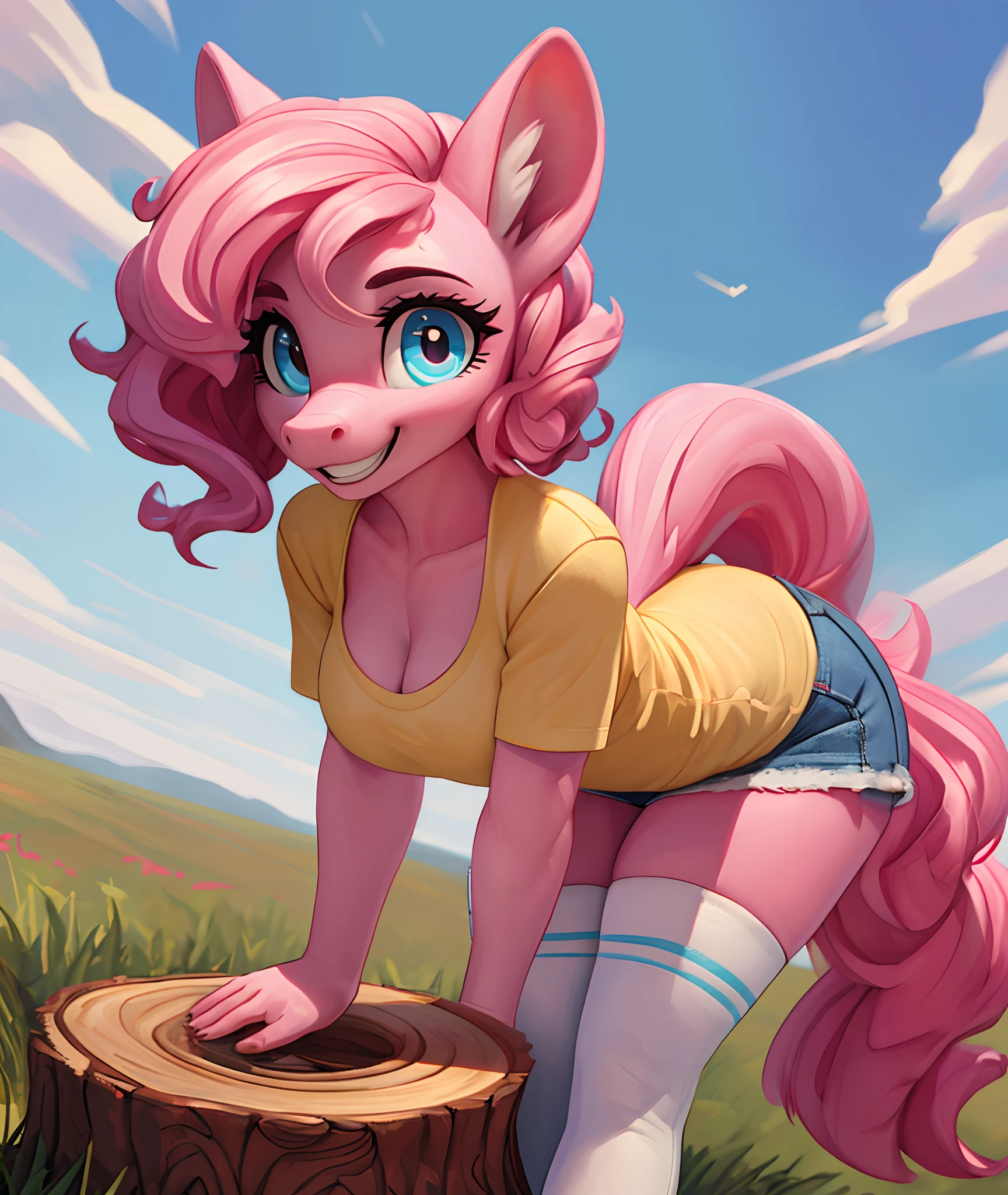 (feral pony pinkie pie), human male score_9, score_8_up, dream prompt:score_9, beautiful, detailed cute face, blushing, shocked expression, reverse cowgirl position, looking surprised, looking back, crying, grabbing butt, looking down, male/female, sex, crying, sex, vaginal, cum, impregnation, looking scared, screaming, deep penetration, sobbing, tongue out, saliva ((closed eyes)), pov, forest