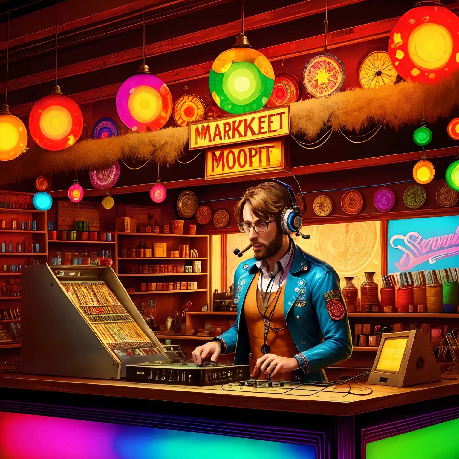 market　Psychedelic General Store　Store　DJ booth at the counter of the store