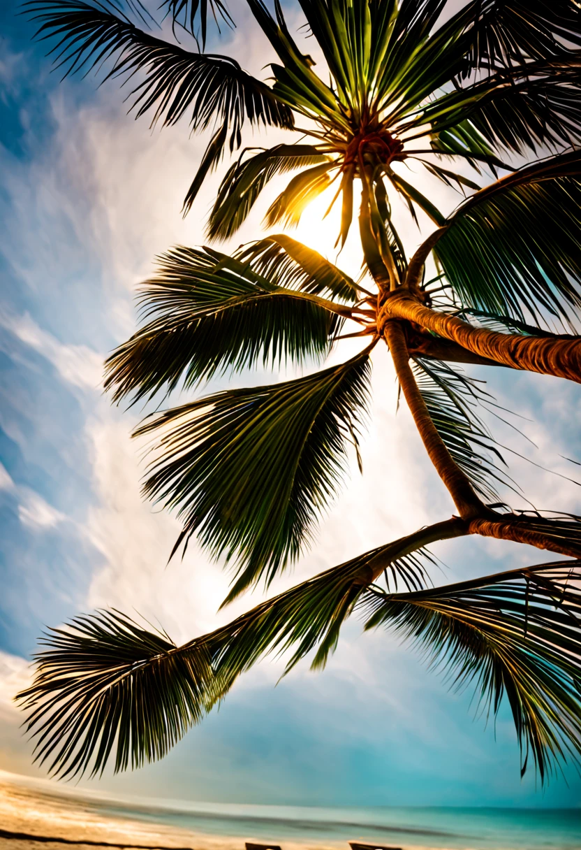 a bench under a palm tree, beach sunset background, tropical atmosphere, tropical background, palm trees on the beach, tropical beach paradise, which shows a beach at sunset, palm leaves on the beach, palm trees in the background, tropical beach, beach background, background is heavenly, summer setting, long beach background, at a tropical beach