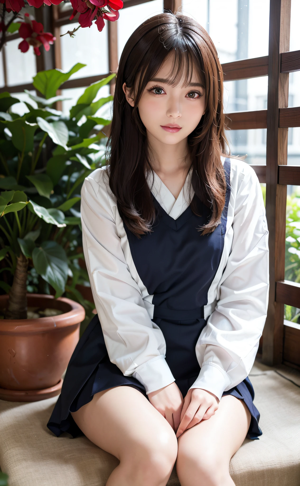 (Raw photo:1.2), (Photottorial,:1.4), a beautiful detailed girl, extremely detailed eye and face, beatiful detailed eyes, Ridiculous, unbelievable Ridiculous, huge filesize, ultra-detailliert, hight resolution, ighly detailed, best qualtiy, masuter piece, , Kemomimi, ((Japan Girls' High School Uniform)), illustratio, ighly detailed, UHQ, unification, 8k wallpaper, magnifica, finely detail, masuter piece,, best qualtiy, Highly detailed UHQ uniform 8k wallpaper, Light on the face、电影灯光、 girl、((dynamicposes)))、(camel's toe)、(half)、(panthyhose、、、、)、(Sit on your legs with your knees bent))、shorth hair、shorth hair、long neck、Put your ears out、bangss、big eye、Lashes、cute little、a very cute