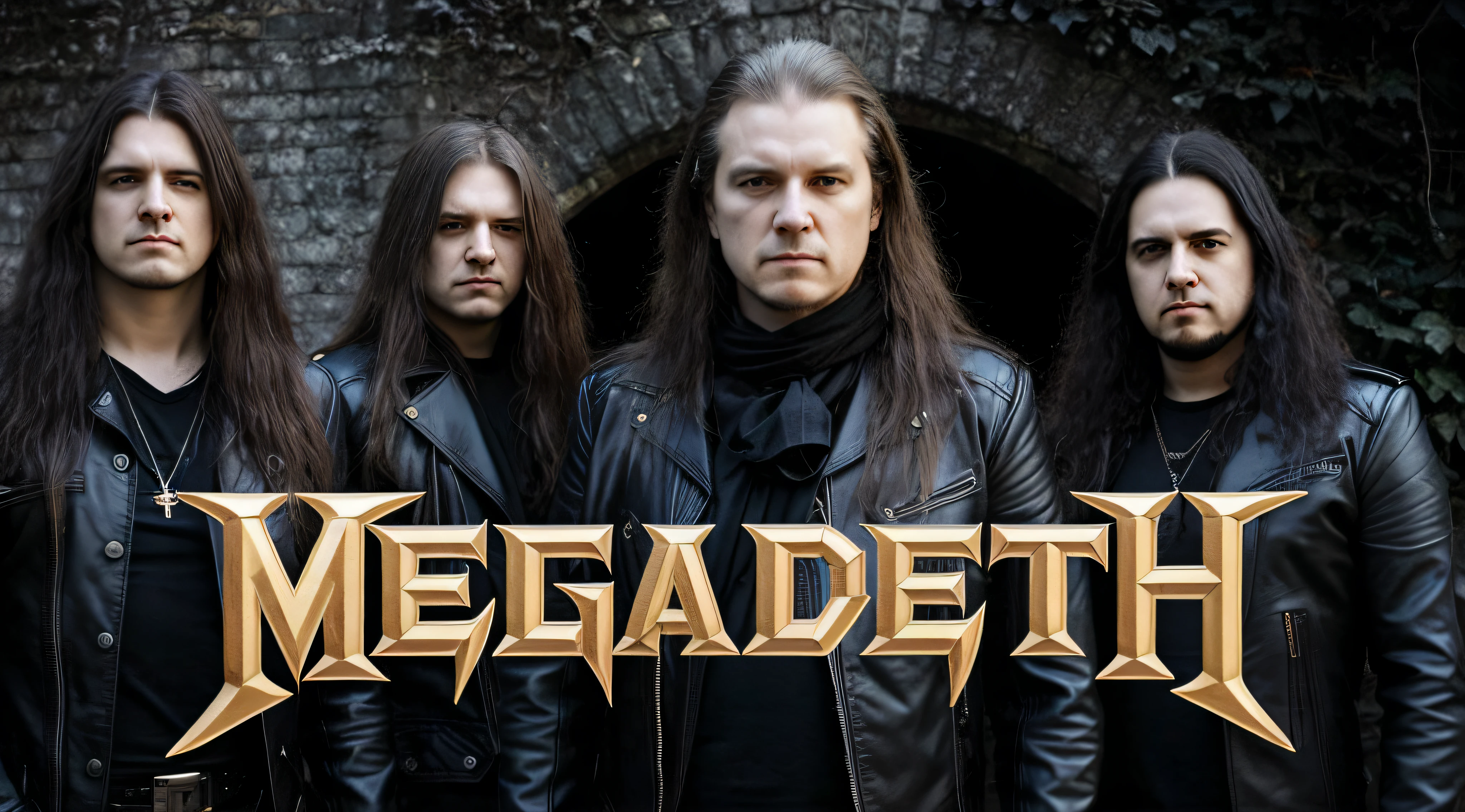 Megadeth aparecendo no Palace Theatre, Megadeth, Promo da banda de metal pesado, New wave of British heavy metal, Foto promocional da banda de rock pesado, megalitic, metal head, Imagem promocional, thrash metal, album, metal album cover, megalitic, metal pesado, metal pesado o filme, mega detalhes, power metal album cover, mega morte, olhar fixo, mega detalhado