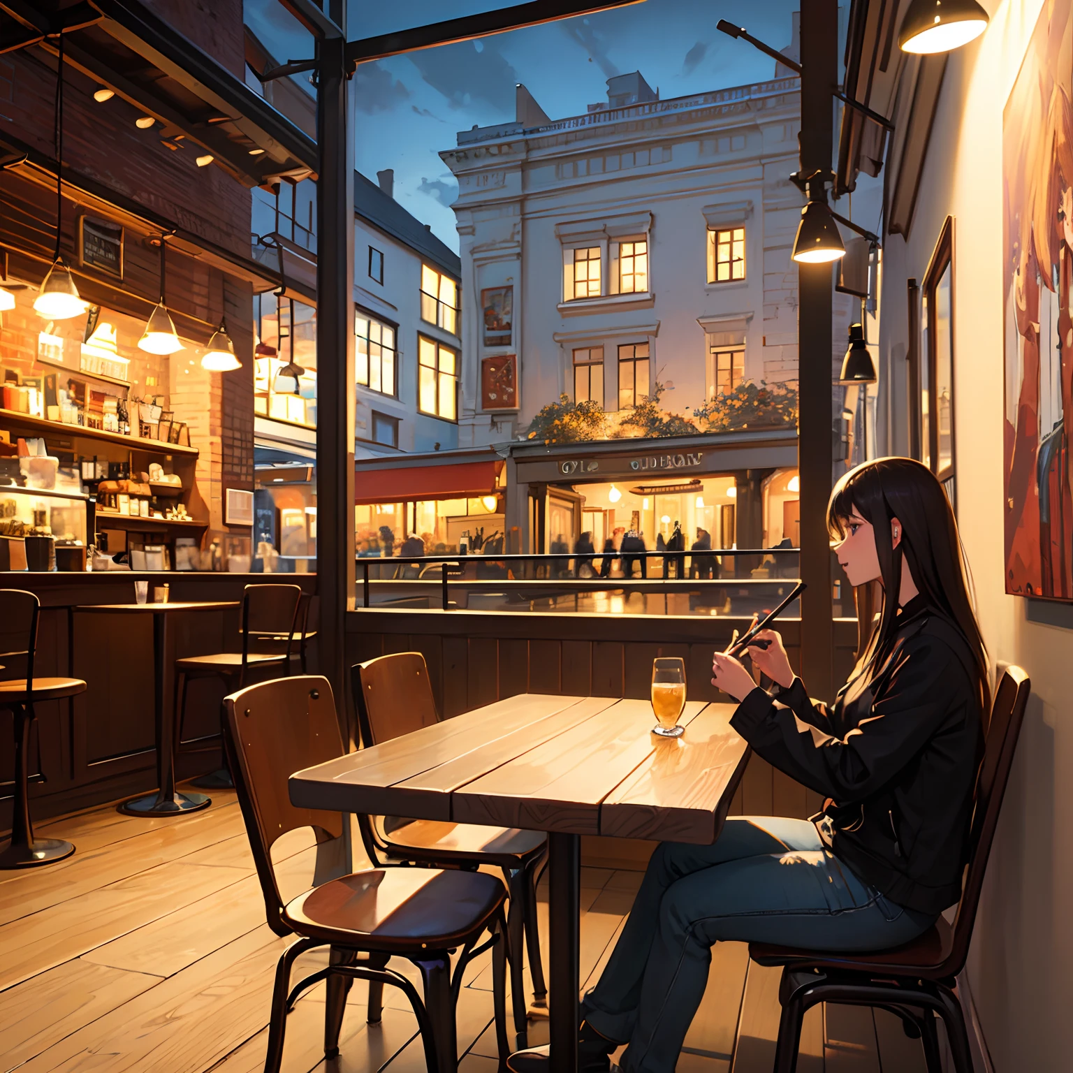 Music nights and paintings in a cafe in city center