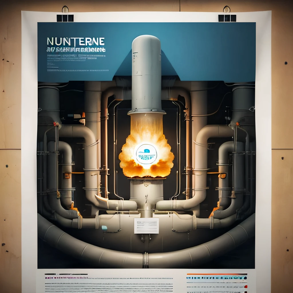 Use isomorphic graphic design to create a poster about nuclear wastewater