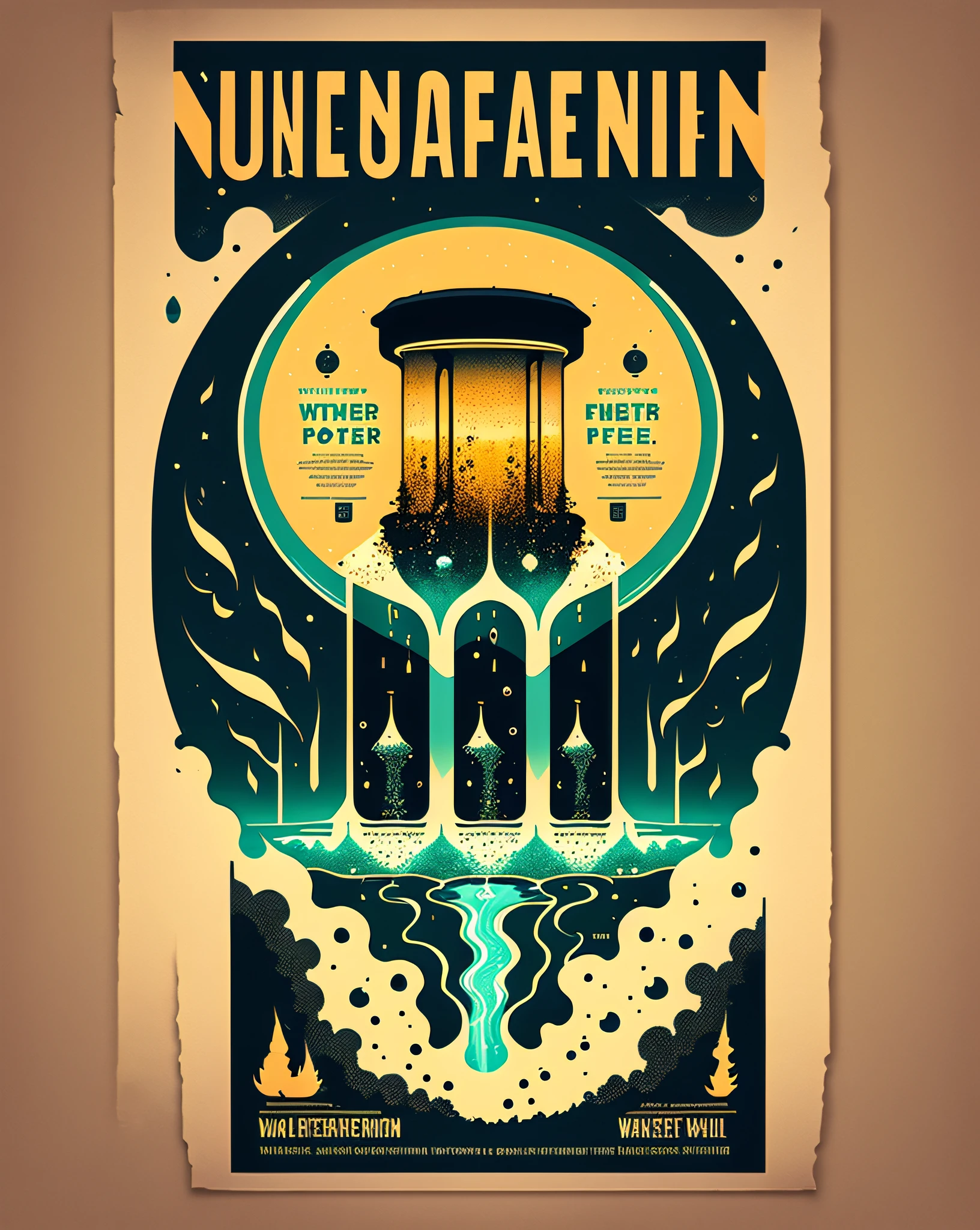 Use positive and negative graphic design to create a poster about nuclear wastewater