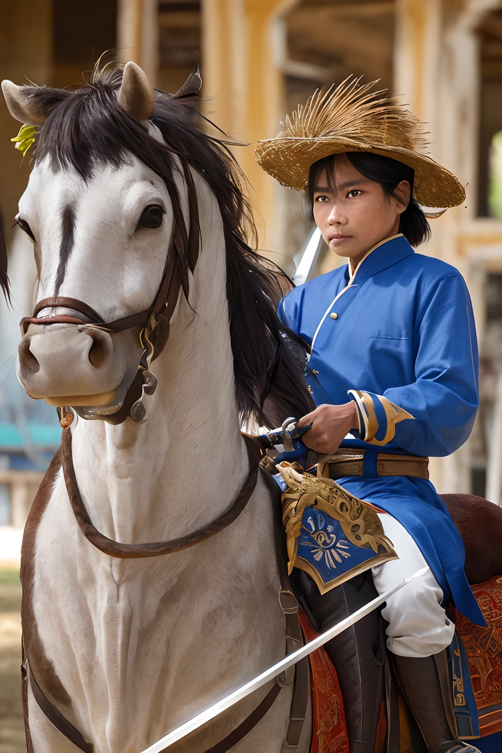 Bang Rajan Warrior,Bangrachan Village,There were ancient Thais with swords, riding horses, riding cows, riding buffaloes.,There is strength for the gods.,There are antique cannons.,Ayutthaya,Thailand in the past