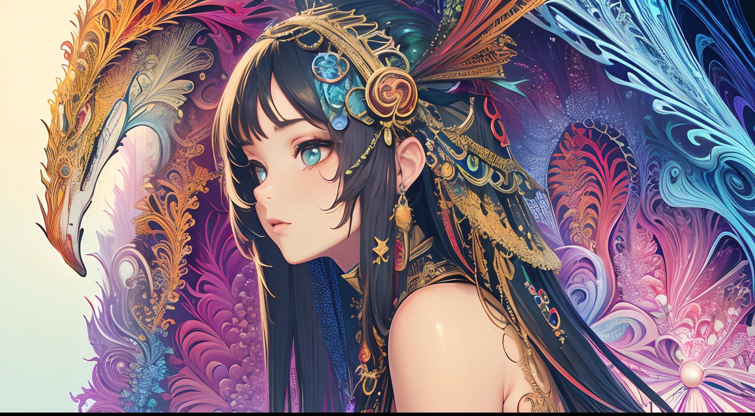 (masterpiece, top quality, best quality, official art, beautiful and aesthetic:1.2), (1girl), extreme detailed,(fractal art:1.3),colorful,highest detailed