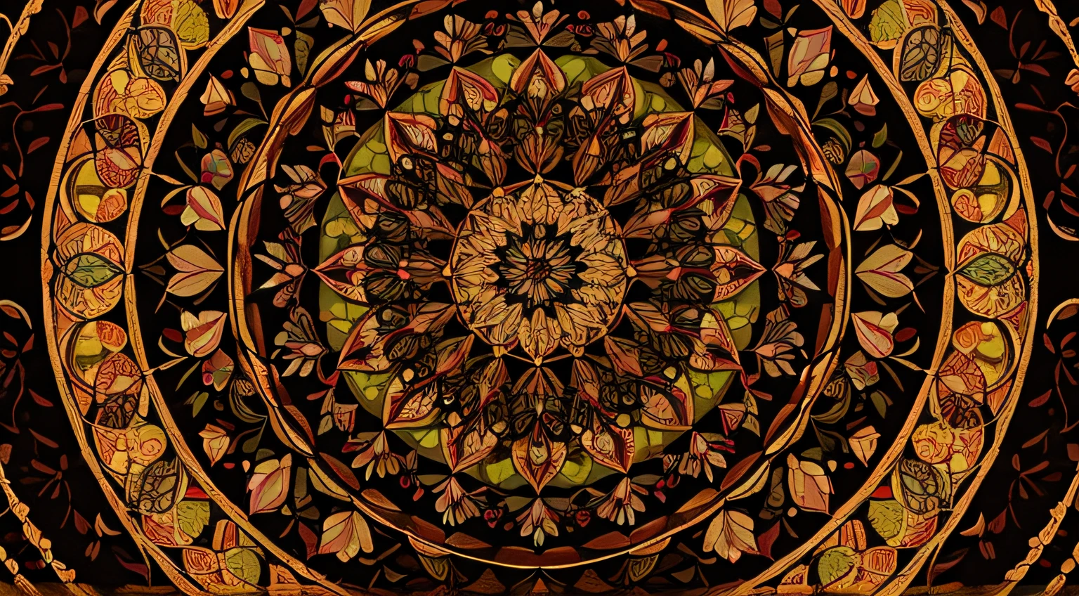 ((ultra-detailed)), endless mandala flower petals graphic, flower petals, leaves