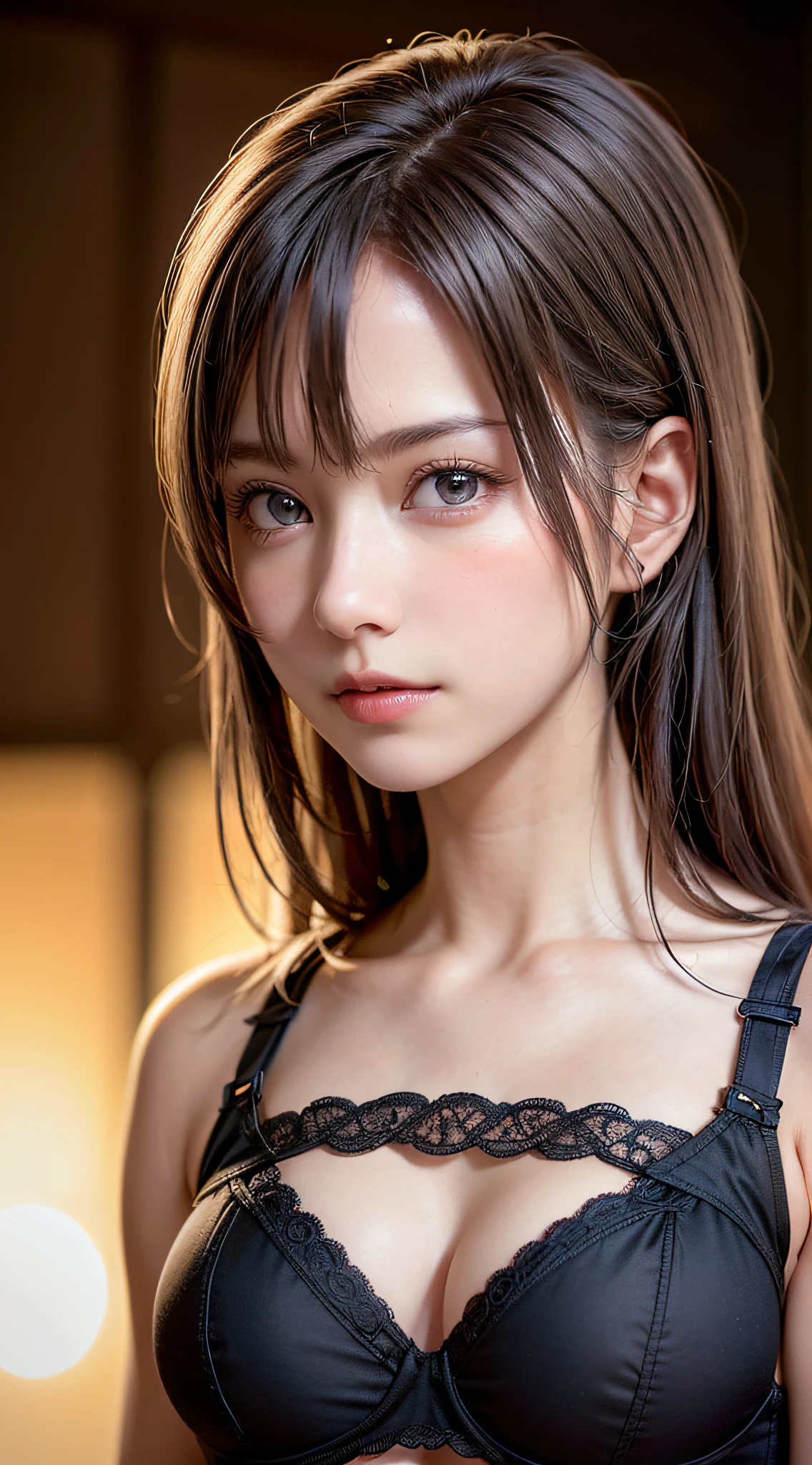 highest quality, Tabletop, 超A high resolution, (Realistic:1.4), RAW Photos, One Girl, Off the shoulder, In the Dark, Deep Shadow, Low Key, Cold Light, Detailed skin