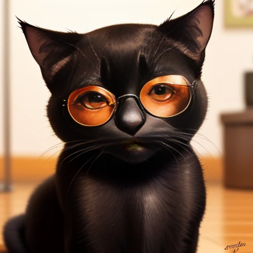 Black cat in sunglasses
