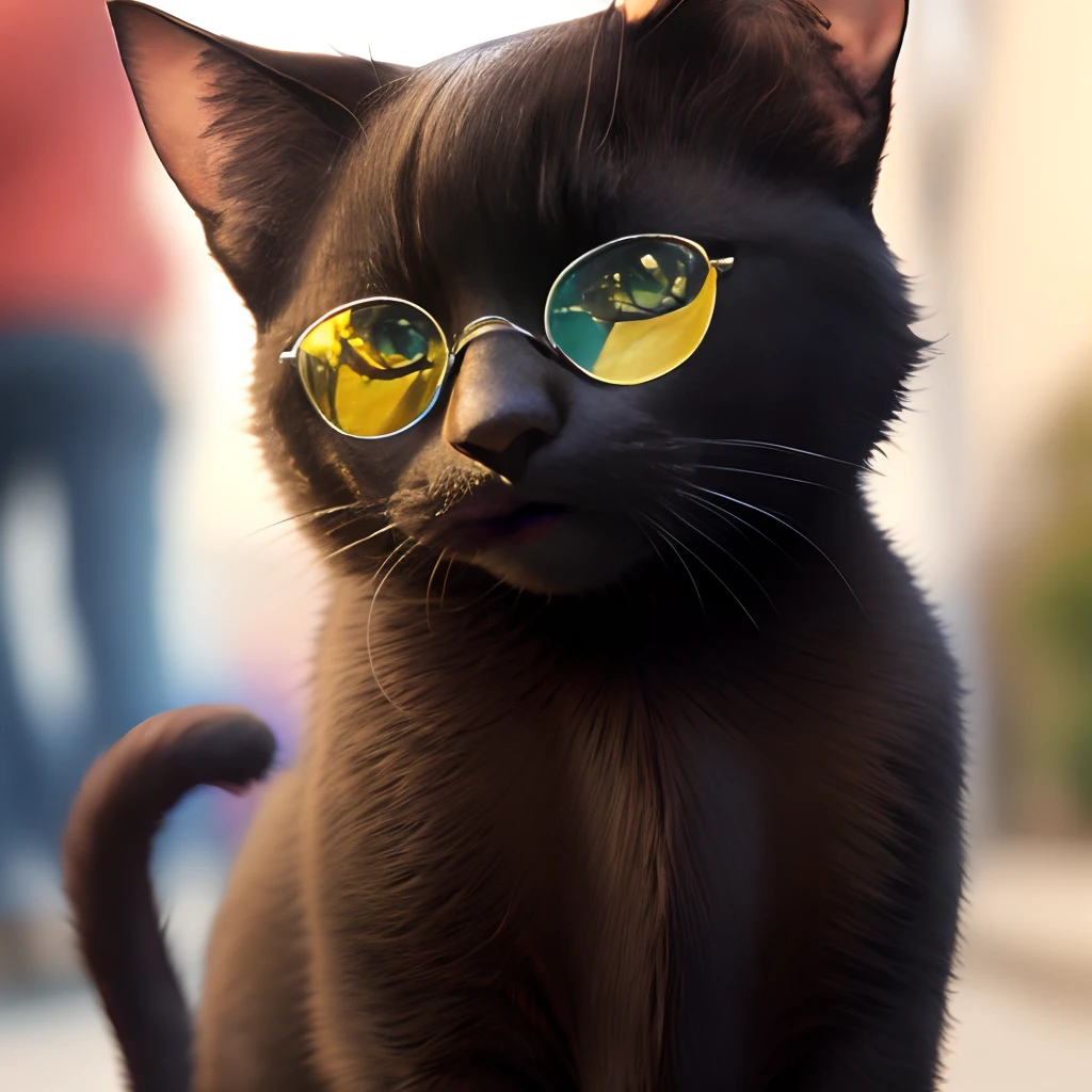 Black cat in sunglasses