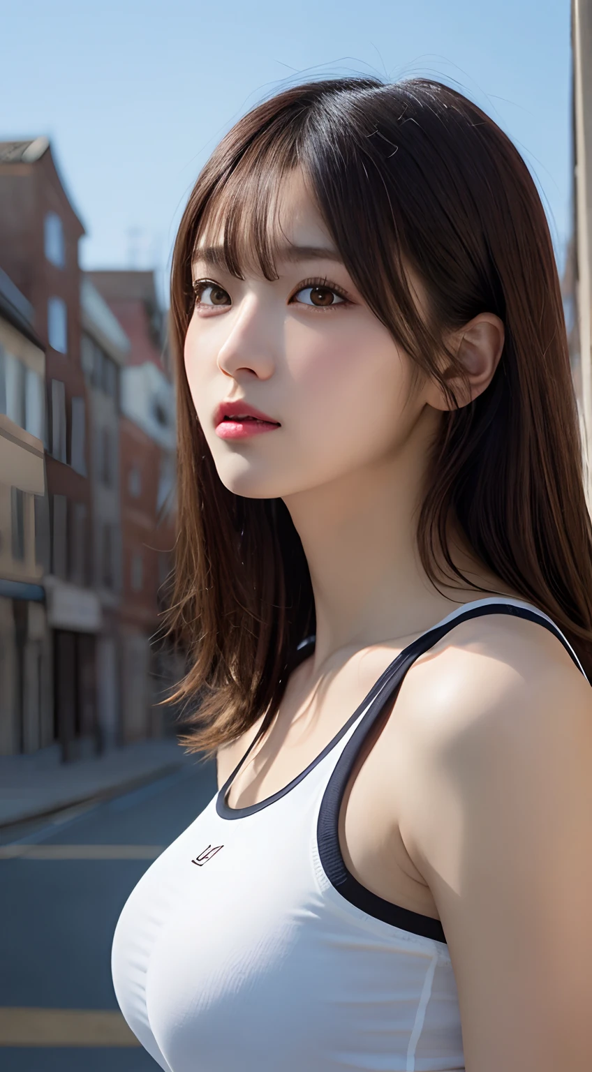 masutepiece, Best Quality, Illustration, Ultra-detailed, finely detail, hight resolution, 8K Wallpaper, Perfect dynamic composition, Beautiful detailed eyes,Colossal tits, fitness wear, Natural Color Lip,