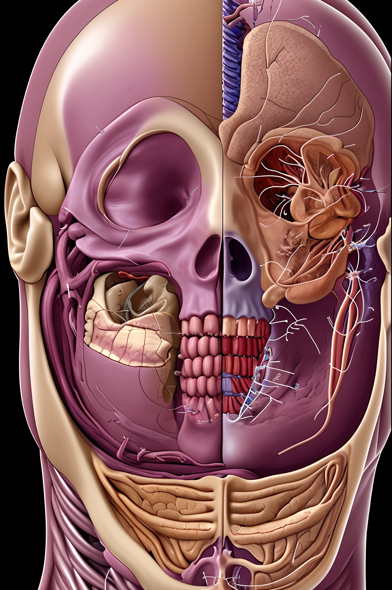 Facial nerve anatomy in a cadaver head