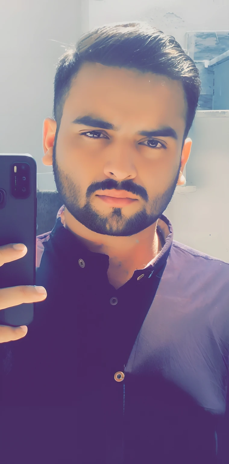 there is a man taking a selfie with his cell phone, very very low quality picture, kyza saleem, without beard, good looking face, with accurate face, around 1 9 years old, facebook profile picture, portait photo profile picture, front profile!!!!, with a small beard, candid picture, khyzyl saleem, riyahd cassiem