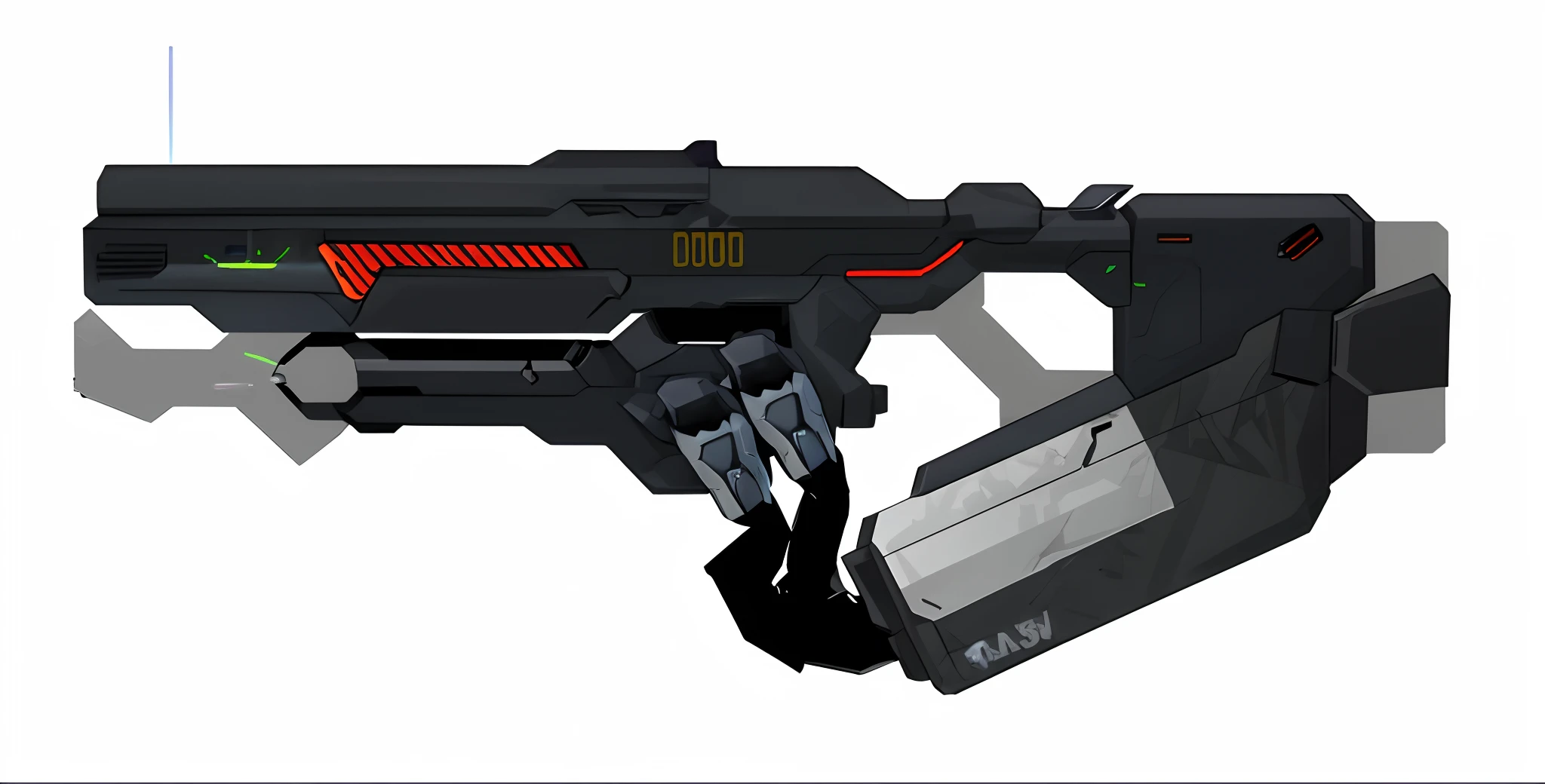 A close-up of a gun,There is a bullet on it, futuristic weapon shotgun, futuristic assault rifle, gauss rifle, laser rifles, laser rifles, pulse rifle, energy rifle, futuristic gun, With a sci-fi rifle, corner assault rifle, sci - fi weapon, pulse rifle, assault rifle, weapon concept art, Weapon design, starship-troopers-rifle
