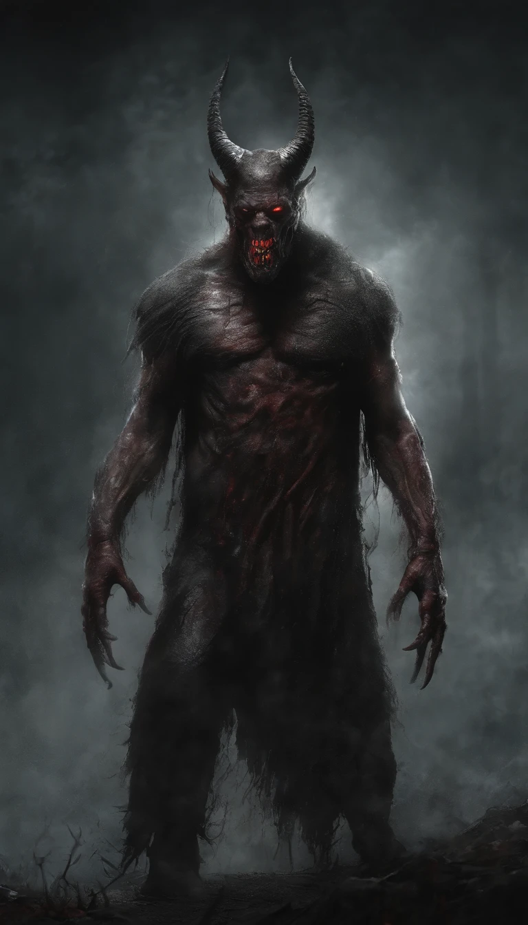 Draw a demonic creature with a strong, bloody face and bloody head, Science fiction horror art, sci-fi horror artwork, inspired by Aleksi Briclot, Fangs of the slaughter, horror fantasy art, Alexis Bricklot(Alexis Bricklot), horror concept art, veneno, Fantasy and horror art, Detailed illustration of 4K horror, demonic creature, dark fantasy horror art
