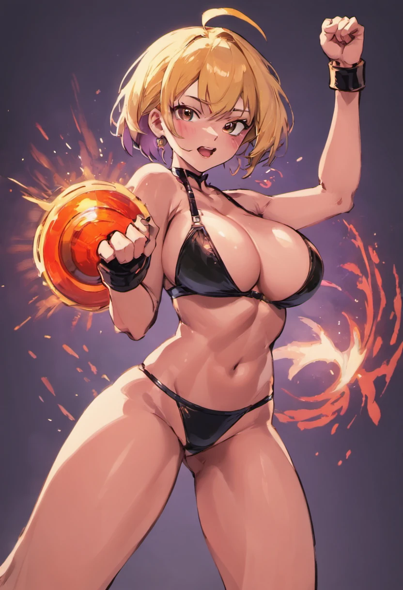 Beautuful Women、shortpants、Clean abs、Spinning kick、large full breasts