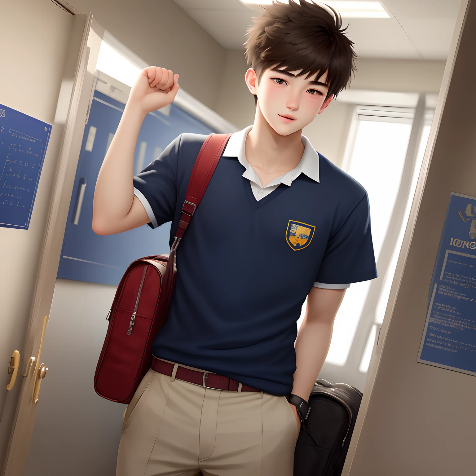 a high school boy