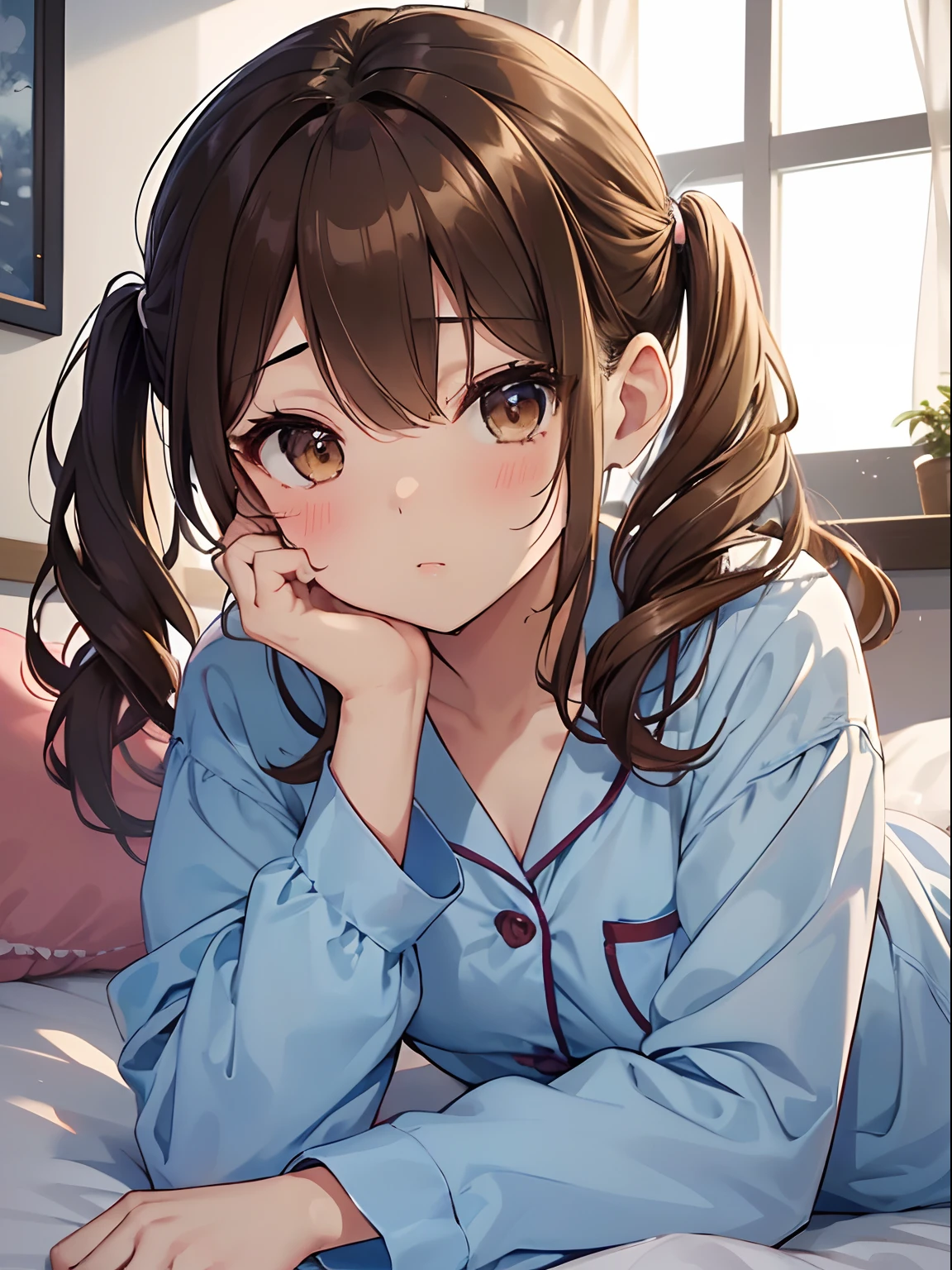 Highest quality, Super Resolution, 8K, (Delicate expression), beautiful girl, too young girl, Chibichara, Cute face, Shiny brown hair in a ponytail, Perfect human body, She is completely naked, (Small breasts), Small breasts, The nipples and areola are pale pink, Embarrassing, Showing off her pussy and asshole, I want you to lick my pussy, I want you to touch my pussy, Excited and wet pussy, Spread your legs wide, School uniforms are messed up, Immoral Eros, Bedroom, Makes men crazy, Immature female body, Dynamic Angle,