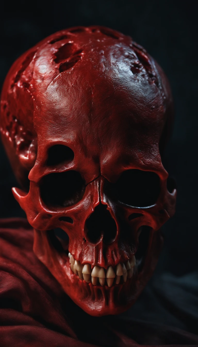 Red blooded skeleton head