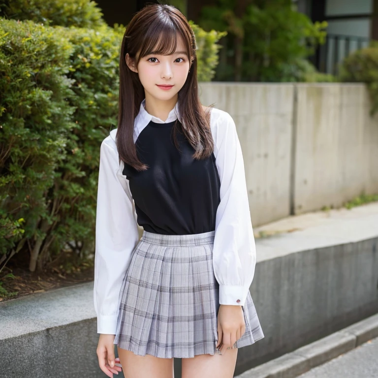 (Best Quality,4K,8K,hight resolution,masutepiece:1.2),Ultra-detailed,(Realistic,Photorealistic,Photorealsitic:1.37),cute-style,pleatedskirt,Dribbling High Detail 8K,Studio Lighting - V 6, Real life girls, portrait of a japanese teen, is standing, The hem of the skirt is swaying in the wind, Panties are visible, Randomly cute clothes