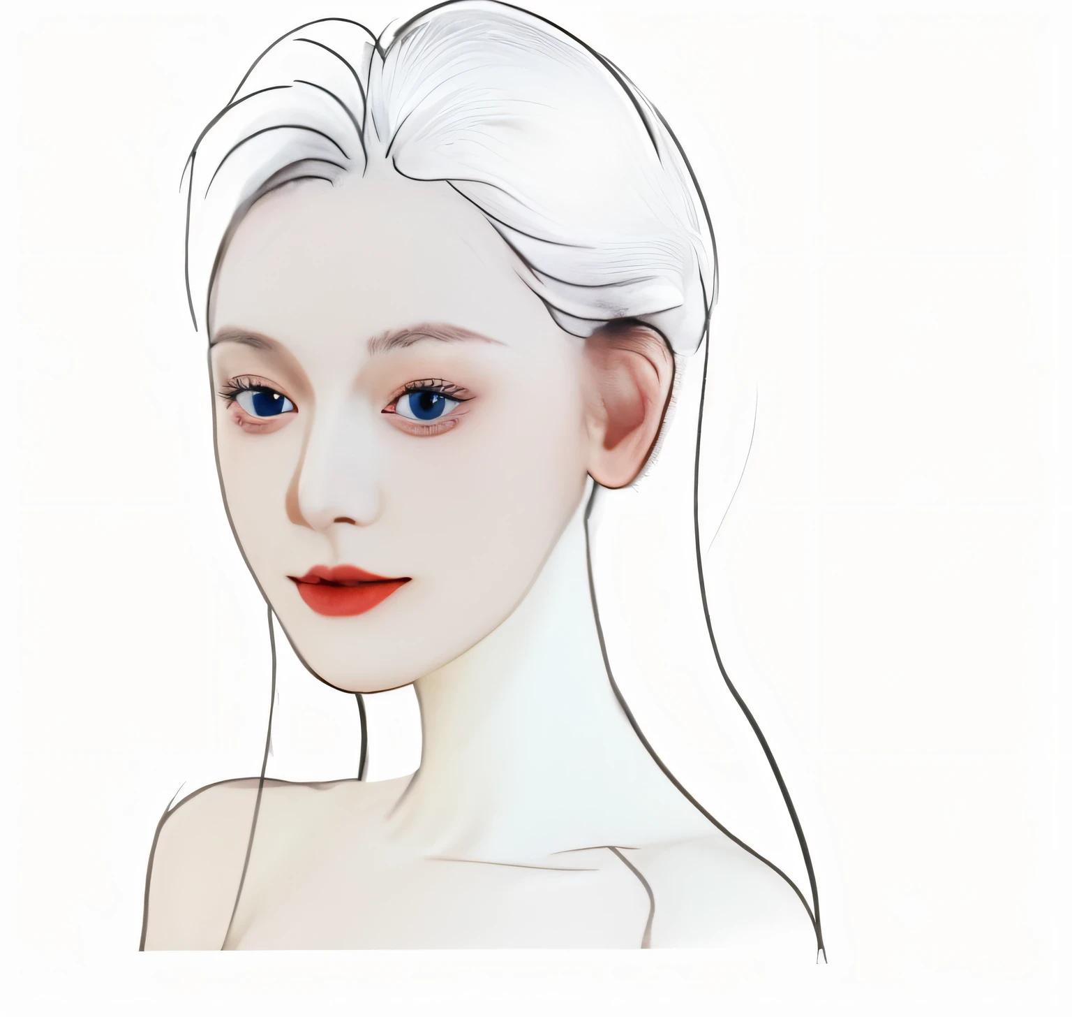 White background