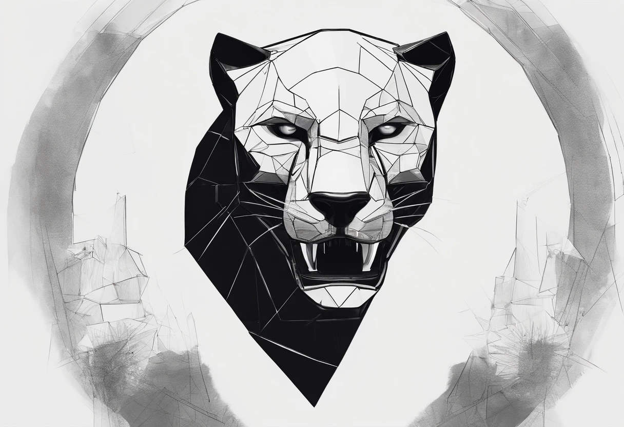Black panther, bloom, animal head skull