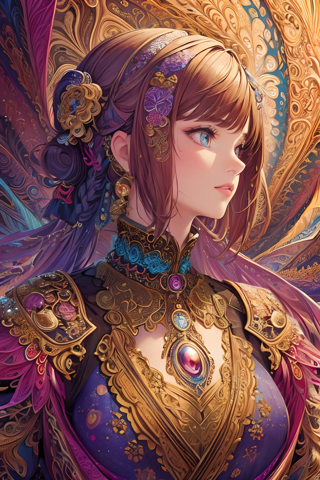 (masterpiece, top quality, best quality, official art, beautiful and aesthetic:1.2), (1girl), extreme detailed,(fractal art:1.3),colorful,highest detailed