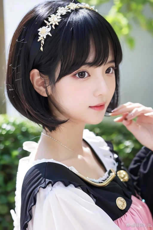 1girl in,huge-breasted, Black hair, High quality, ultra-detailliert, masutepiece, Realistic