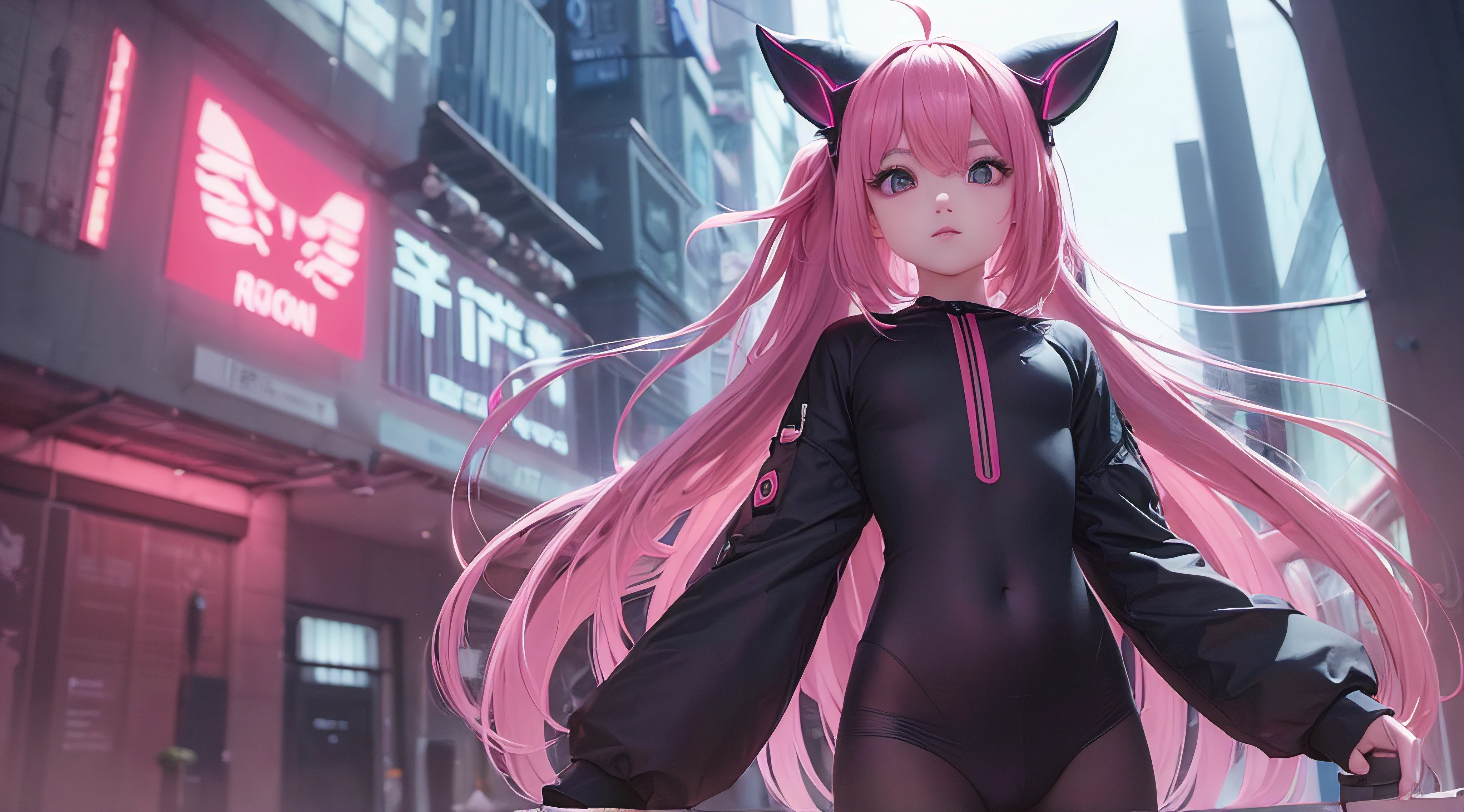 (obra prima) (perfection) (ultrarrealista | | |) (sem defeitos) de anime, roupa futurista, neon, sirenes ao redor, fabrica